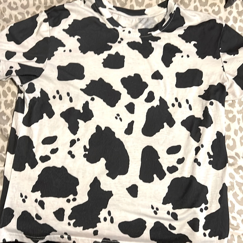 SHEIN cow-print shirt